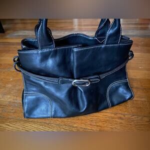 KENNETH COLE New York Black Leather Satchel